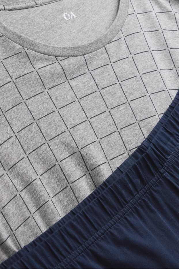 Herren - Pyjama - grau-melange