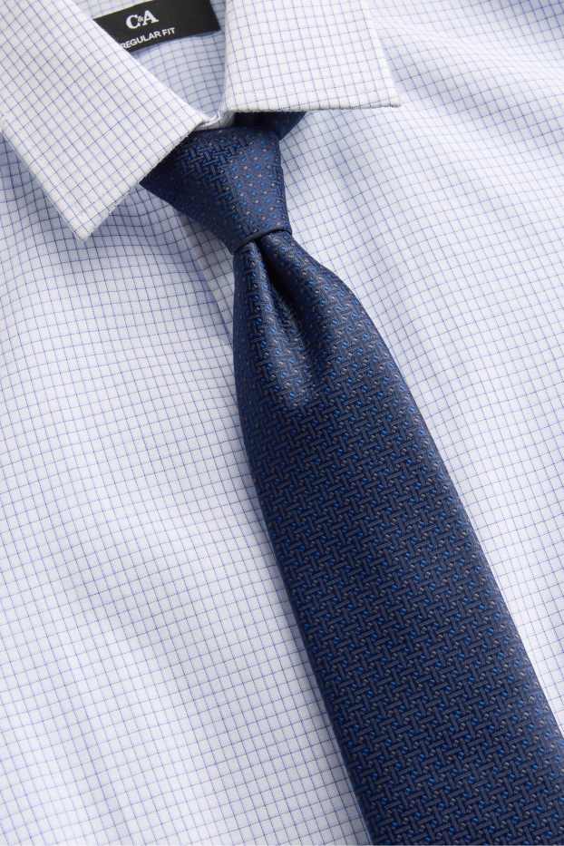 Hommes - Ensemble - chemise de bureau et cravate - 2 pièces - blanc / bleu clair