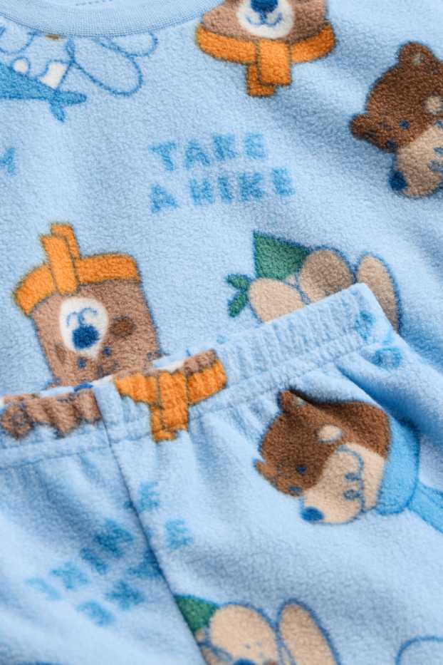 Enfants garçons - Ours - pyjama en polaire - 2 pièces - bleu clair