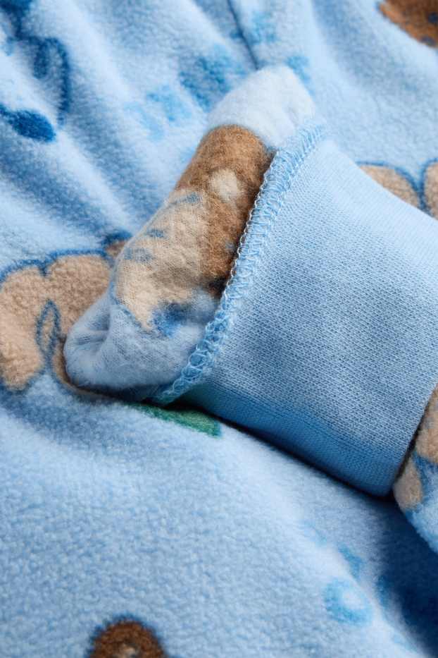 Enfants garçons - Ours - pyjama en polaire - 2 pièces - bleu clair