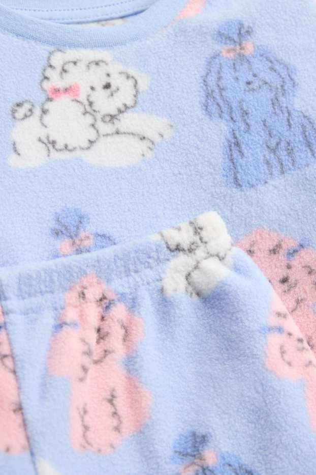 Bambine - Cane - pigiama invernale - 2 pezzi - rosa / azzurro