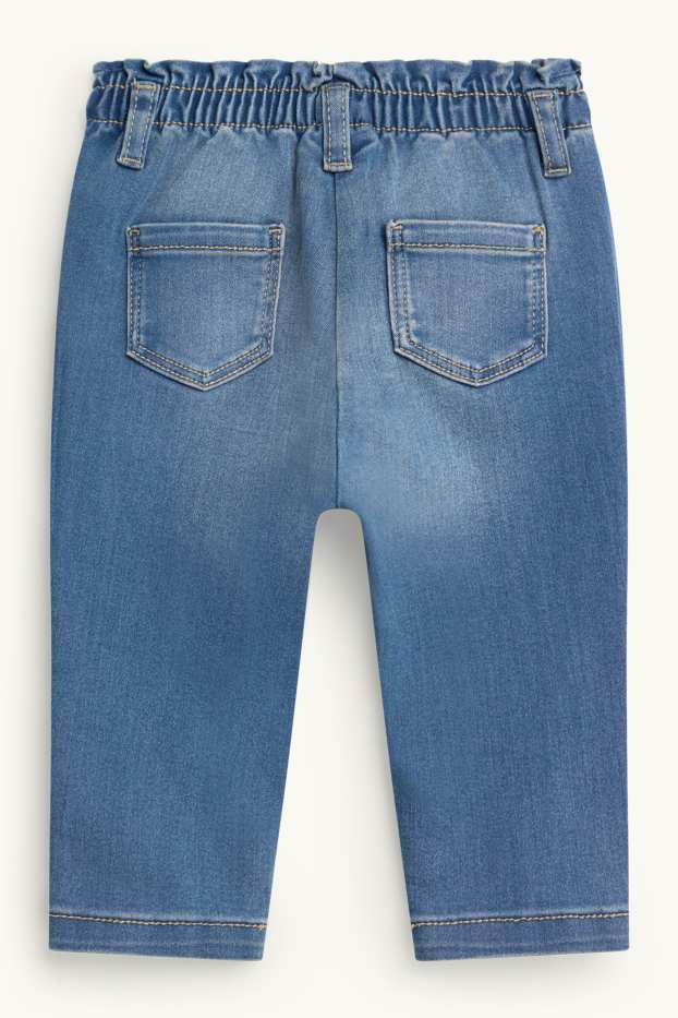 Baby Mädchen - Blümchen und Eichel - Baby-Jeans - jeansblau