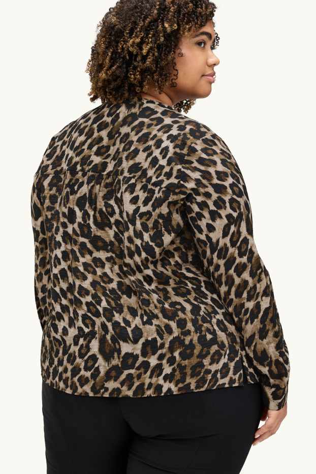 Donna - Blusa - stampa leopardata - beige / marrone