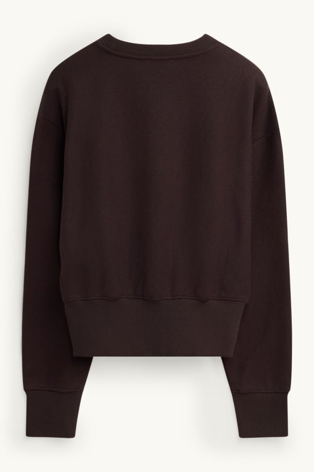 Damen - Pullover - gerippt - dunkelbraun