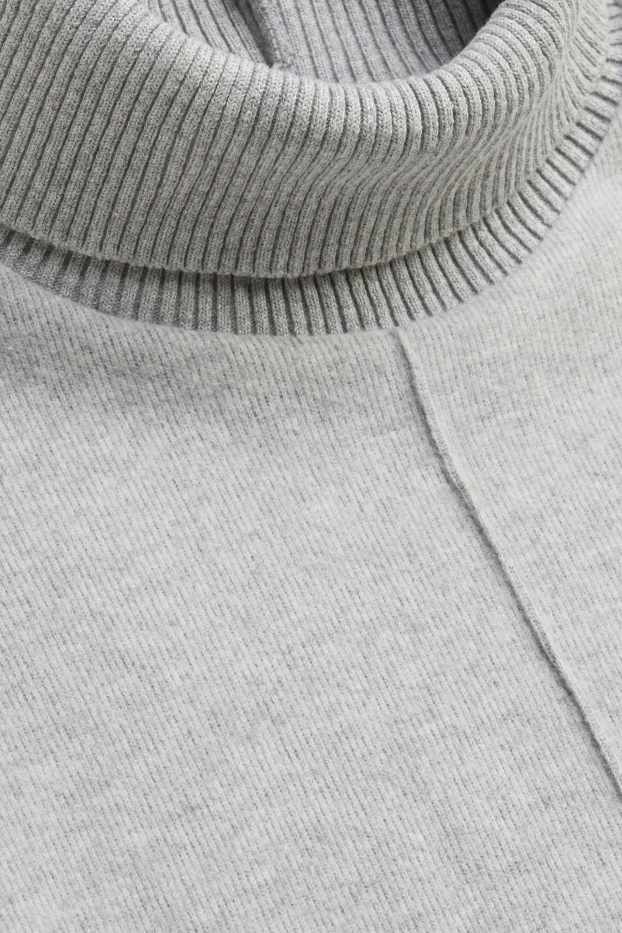 Dona - Top de coll girat - de canalé - gris jaspiat