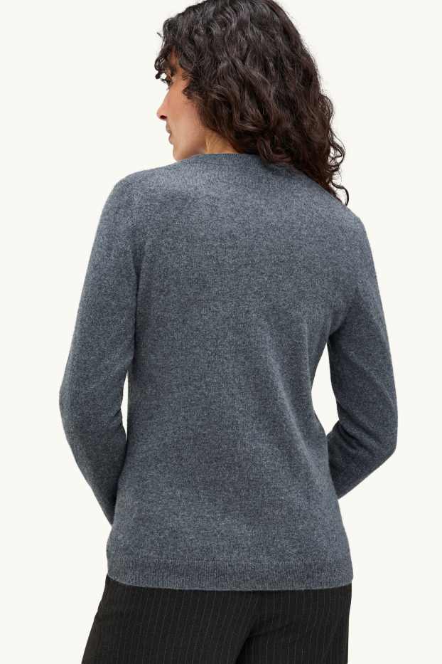 Femmes - Pull en cachemire - gris chiné
