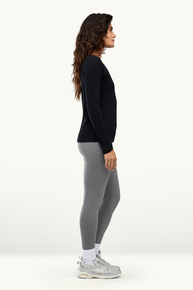 Damen - Leggings - grau-melange