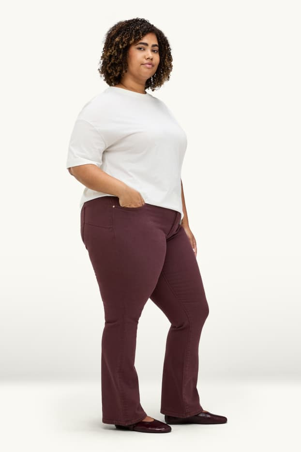 Donna - Bootcut jeans - vita media - jeans modellanti - LYCRA® - marrone scuro