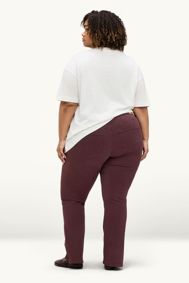 Donna - Bootcut jeans - vita media - jeans modellanti - LYCRA® - marrone scuro