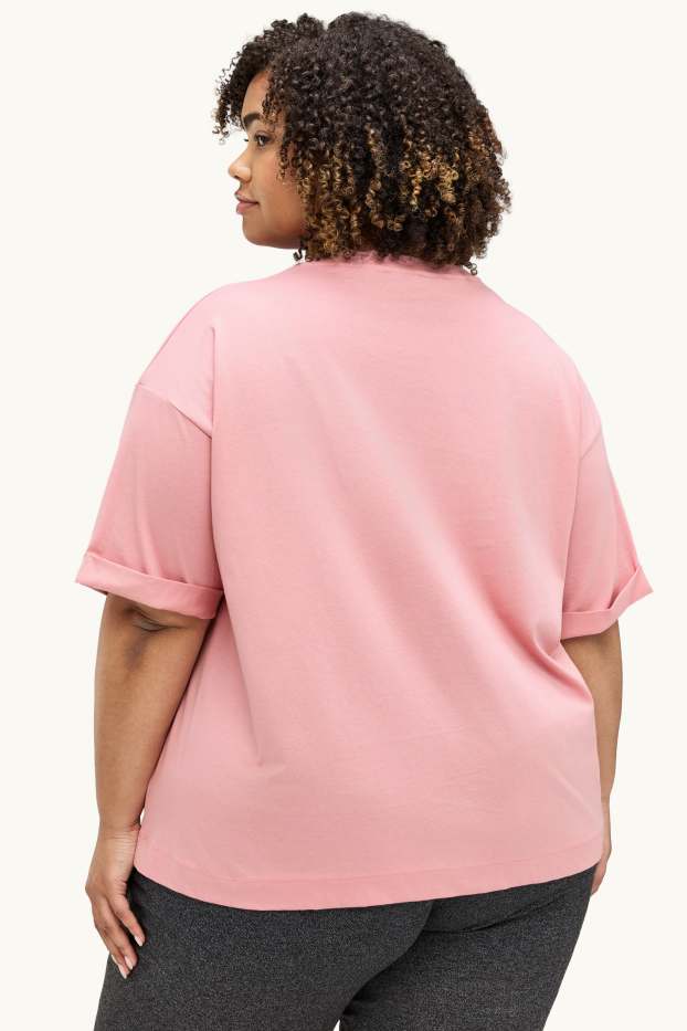 Damen - T-Shirt - Relaxed Fit - rosa