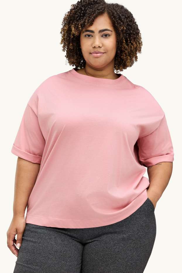 Damen - T-Shirt - Relaxed Fit - rosa