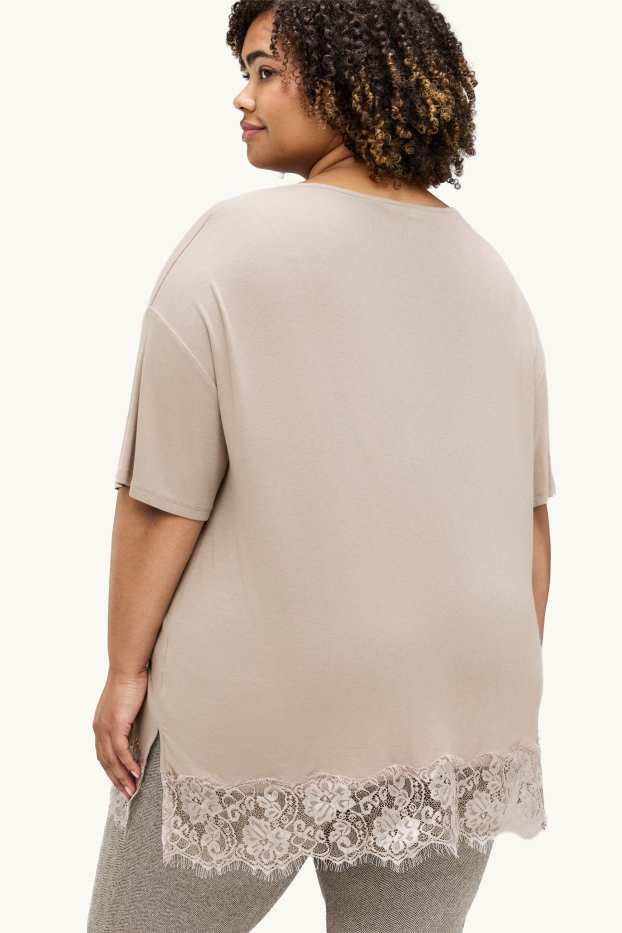 Damen - T-Shirt - Curvy Fit - beige