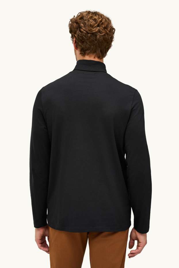 Herren - Rollkragenshirt - schwarz