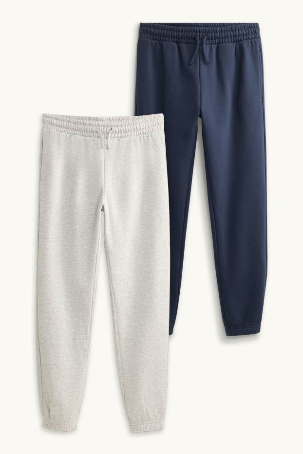 Enfants garçons - Lot de 2 - pantalon de jogging - bleu foncé / gris