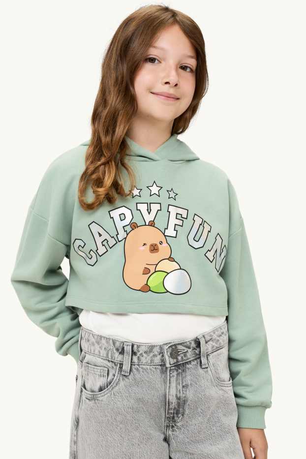 Kinder Mädchen - CapyFun - Set - Hoodie und Top - 2 teilig - hellgrün