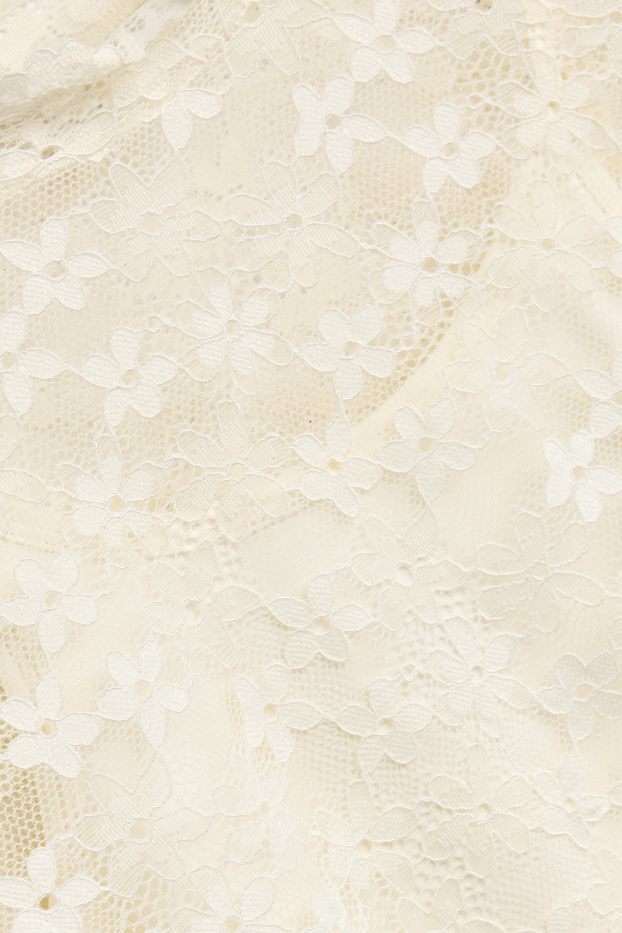 Enfants filles - Fleurs - ensemble - haut et haut à manches longues en dentelle - 2 pièces - jaune clair