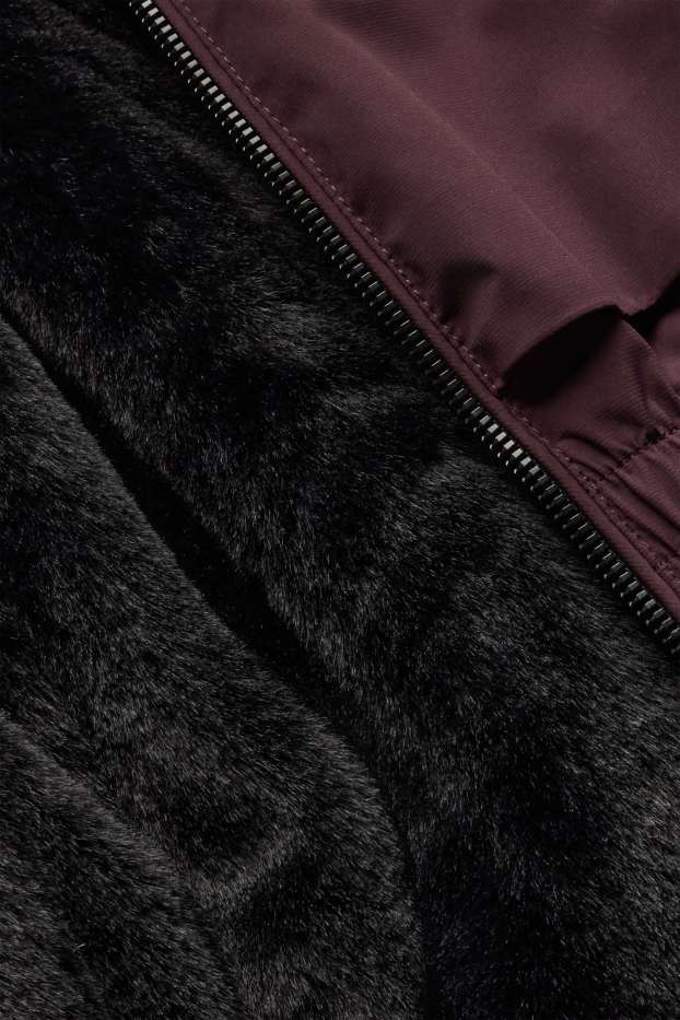 Enfants filles - Veste de pluie avec capuche - doublée - finition déperlante - violet