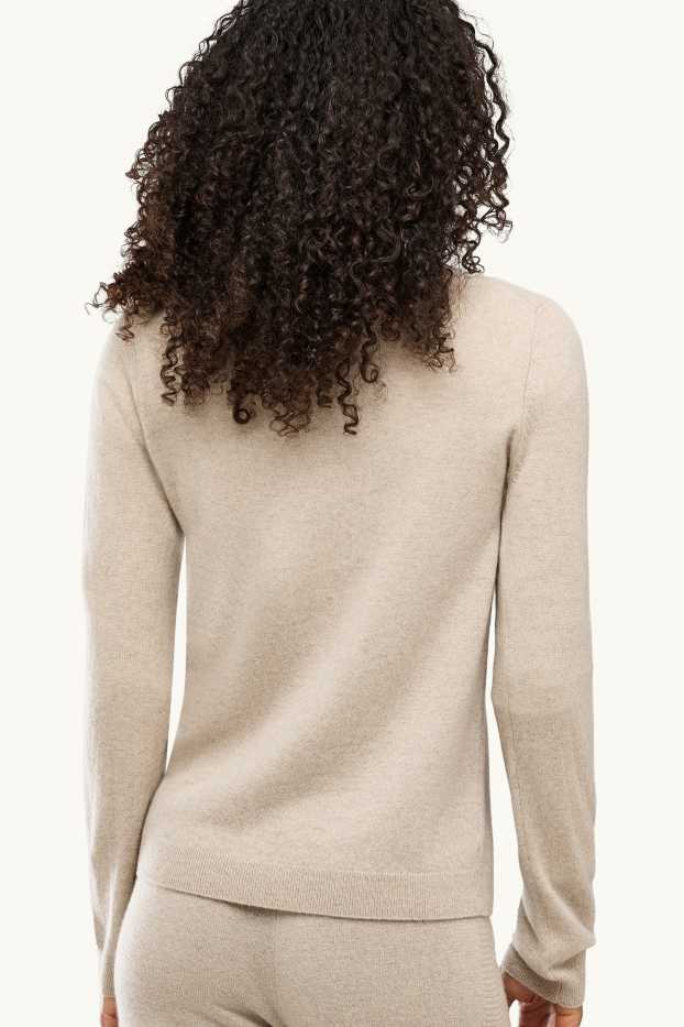 Femmes - Pull en cachemire - beige chiné
