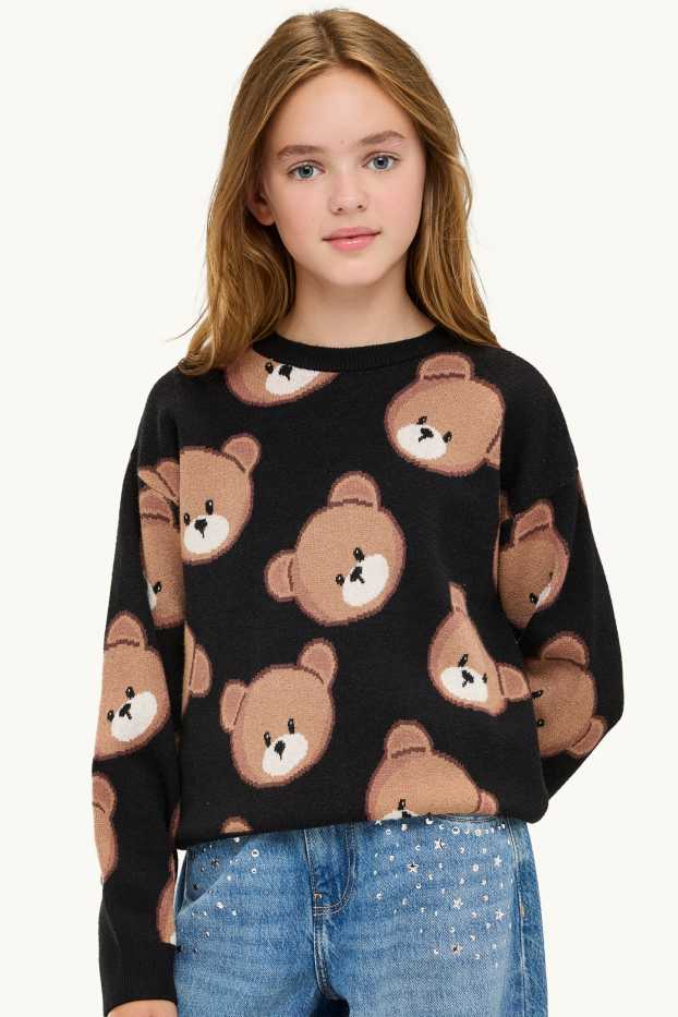 Bambine - Orsacchiotto - maglione - nero / beige