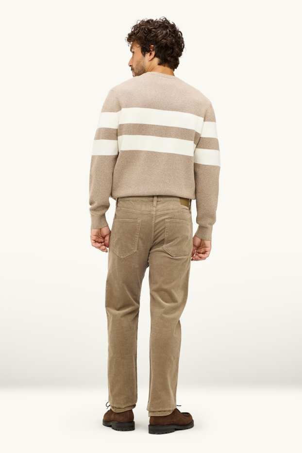 Men - Corduroy trousers - straight fit - dark green