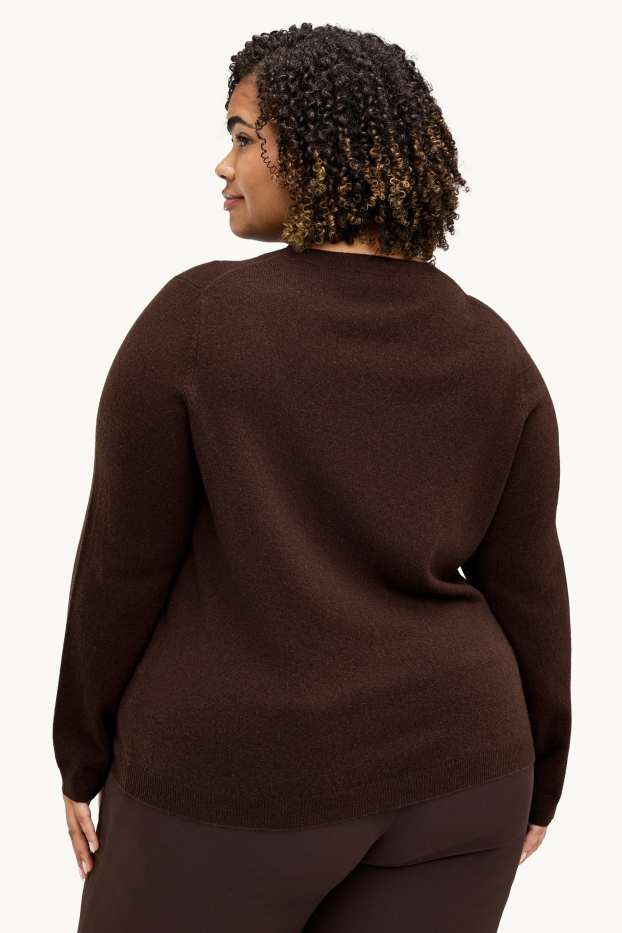 Damen - Kaschmir-Pullover - dunkelbraun