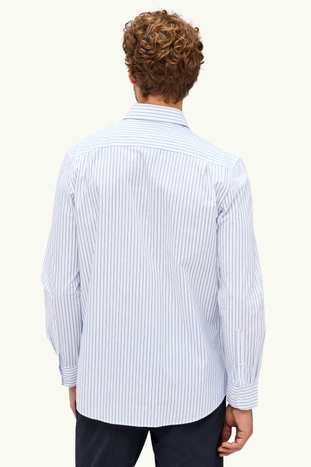 Men - Business shirt - regular fit - cutaway collar - easy-iron - white / blue