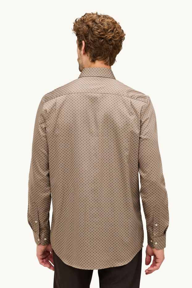 Hommes - Chemise - regular fit - col kent - à motif - taupe