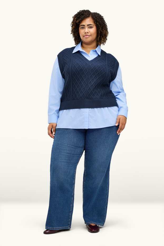 Donna - Jeans a gamba larga - vita media - jog denim - LYCRA® - jeans blu