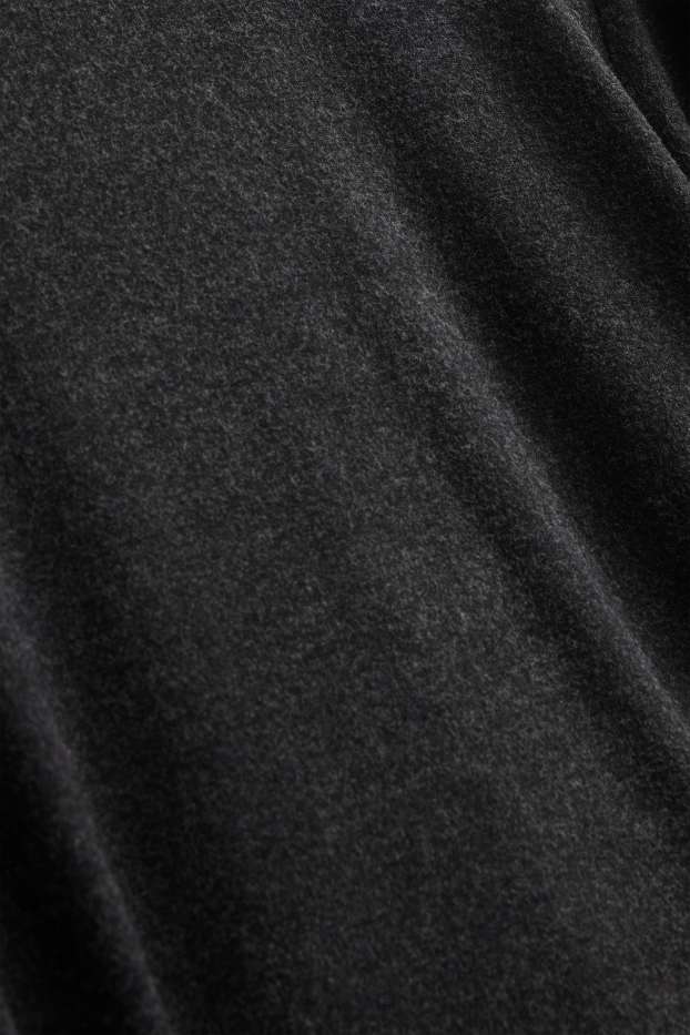 Damen - Langarmshirt  - dunkelgrau-melange