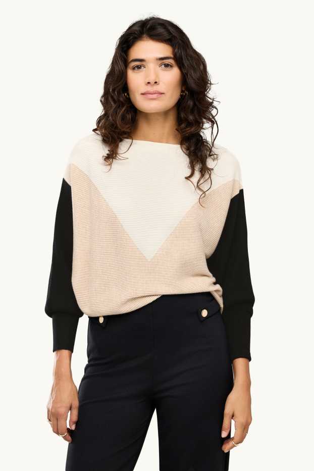 Femmes - Pull - côtelé - beige