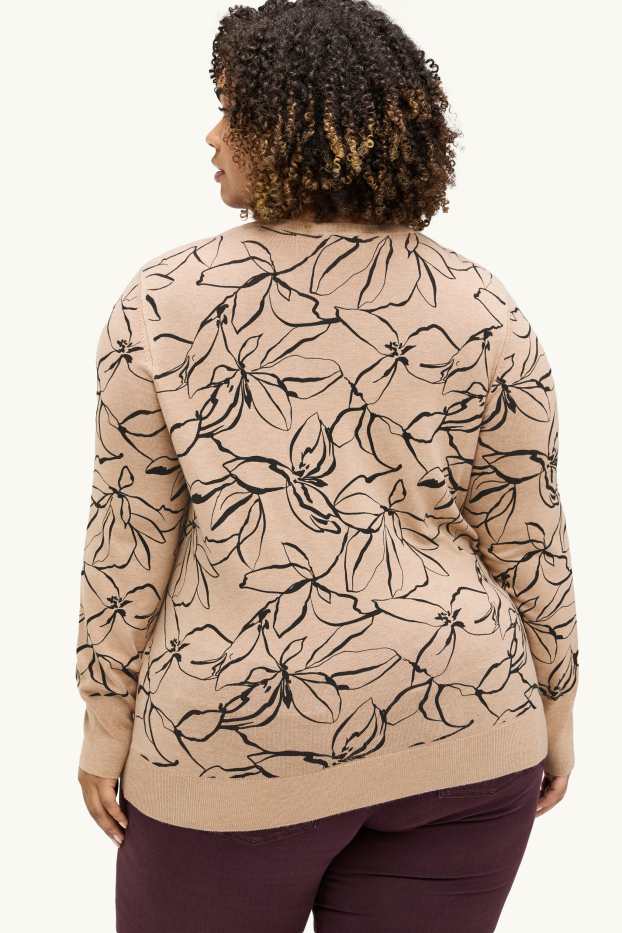 Damen - Pullover - gemustert - beige