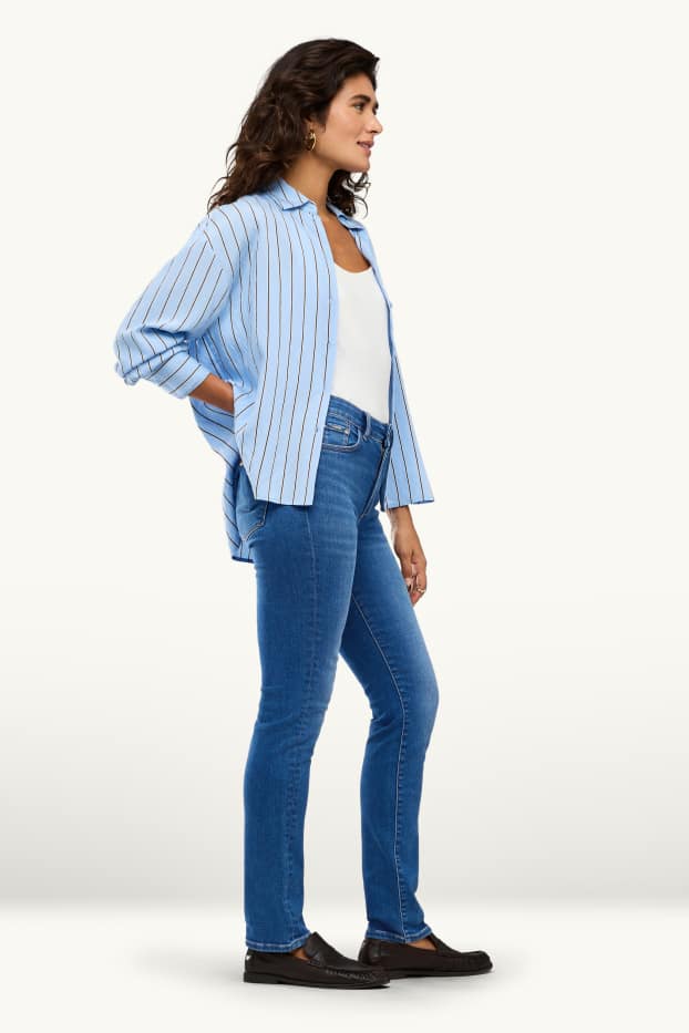 Femei - Slim jeans - talie medie - jeans modelatori - LYCRA® - denim-albastru