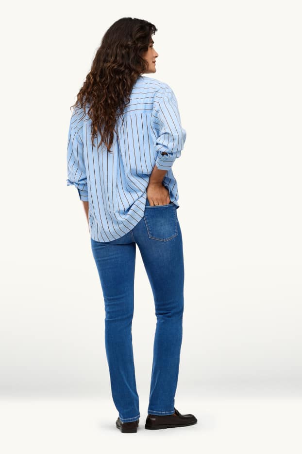 Femei - Slim jeans - talie medie - jeans modelatori - LYCRA® - denim-albastru