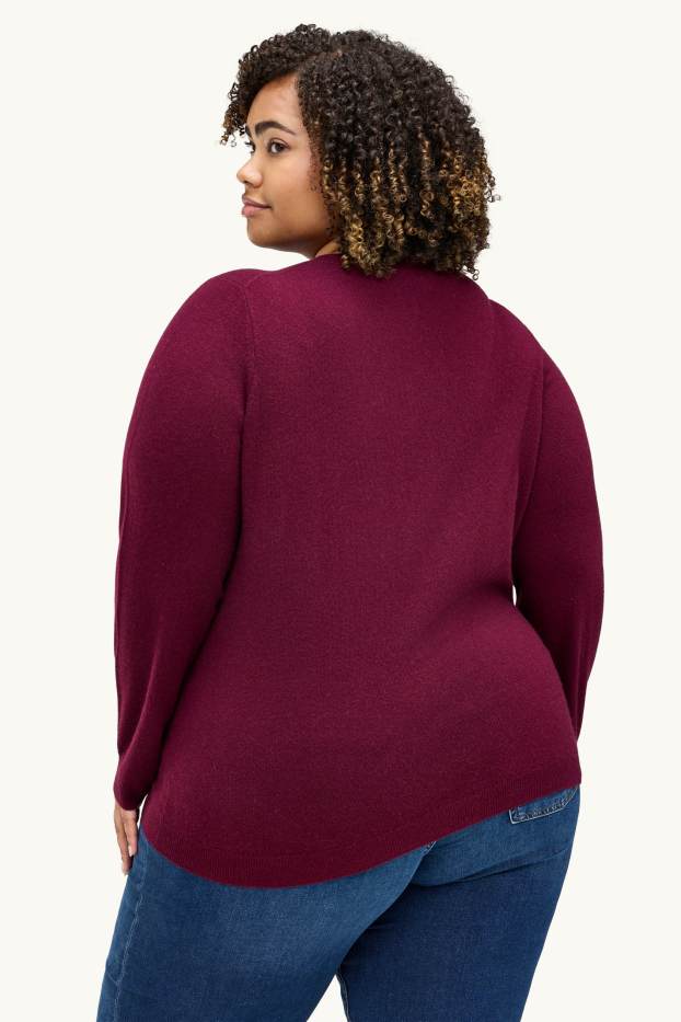 Women - Cashmere jumper - bordeaux