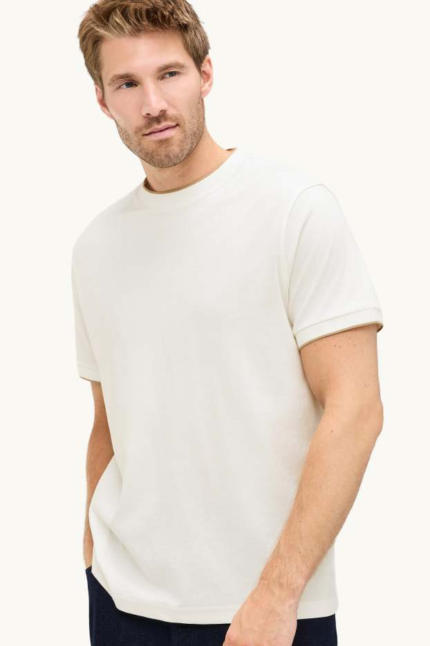 Hommes - T-shirt - regular fit - blanc