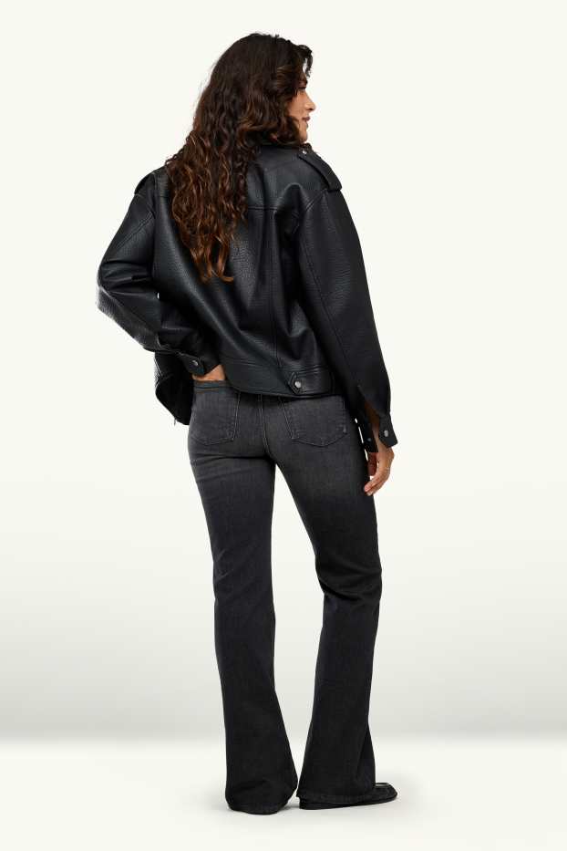 Donna - Jeans svasati - vita alta - nero