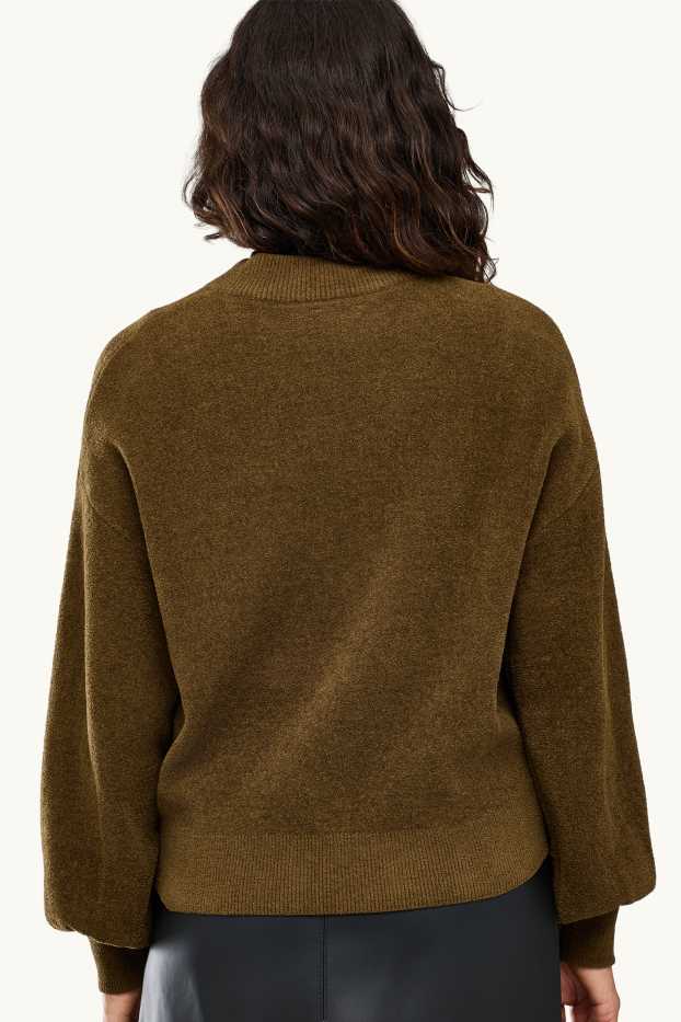 Femei - Cardigan tricotat - kaki
