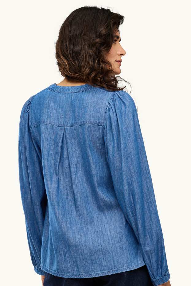 Women - Denim blouse - blue denim