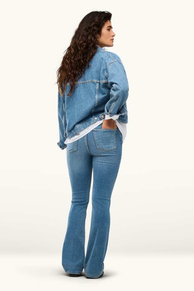 Damen - Bootcut Jeans - High Waist - jeansblau