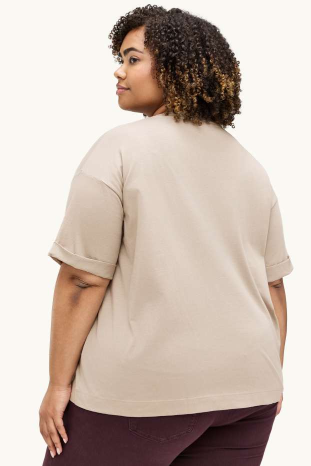 Damen - T-Shirt - Relaxed Fit - beige