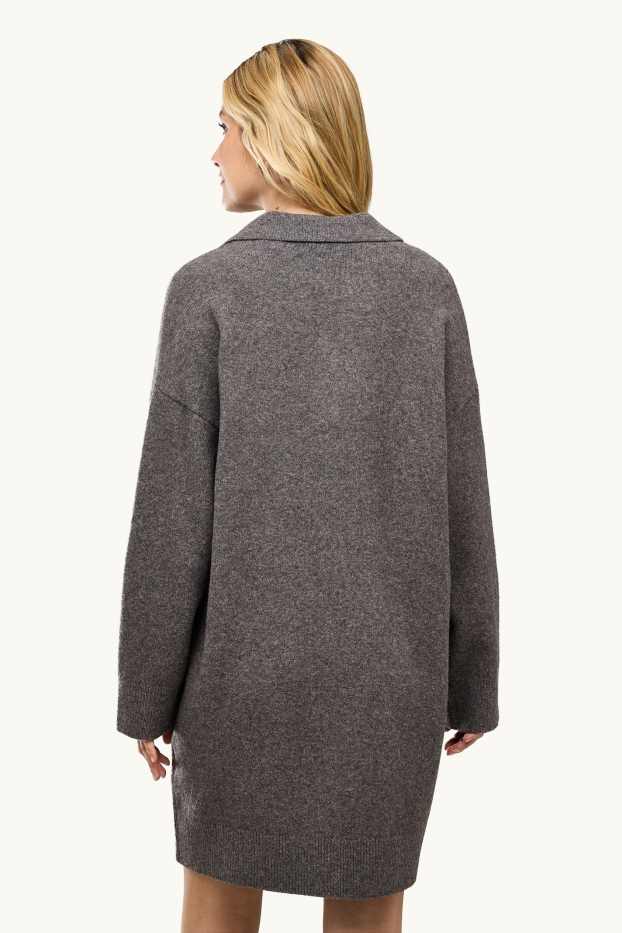 Donna - Vestito in maglia - straight fit - grigio melange