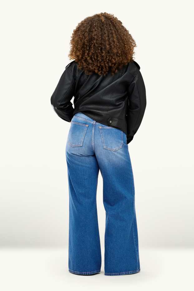 Dona - Wide Leg Jeans - high waist - texà blau
