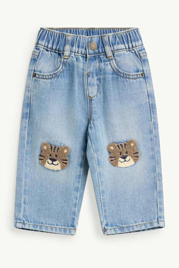 Bebeluși - băieți - Tigru - jeans bebeluși - denim-albastru