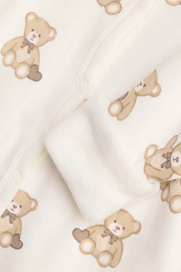 Nadó nena - Osset - pijama per a nadó - interior de pelfa - blanc