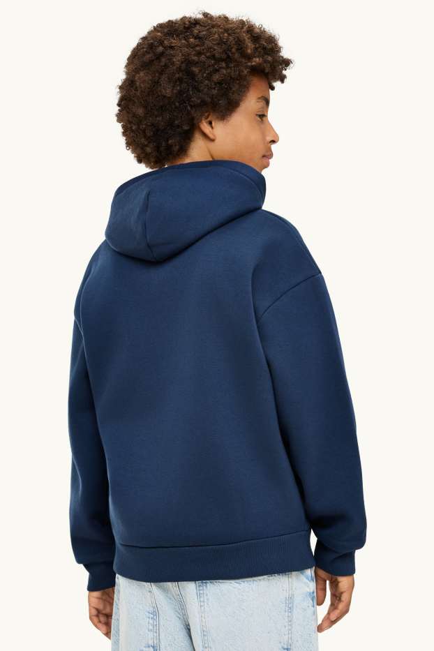 Enfants garçons - Sweat zippé en molleton avec capuche - bleu foncé