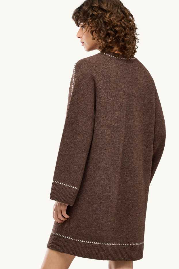 Damen - Strickkleid - Straight Fit - braun