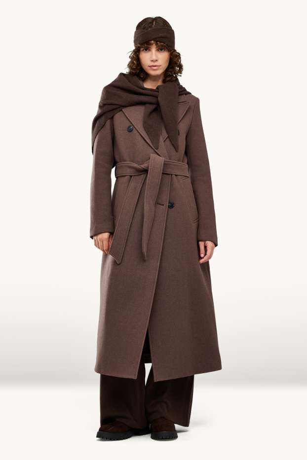 Women - Cashmere scarf - dark brown
