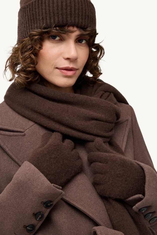 Femmes - Gants en cachemire - marron