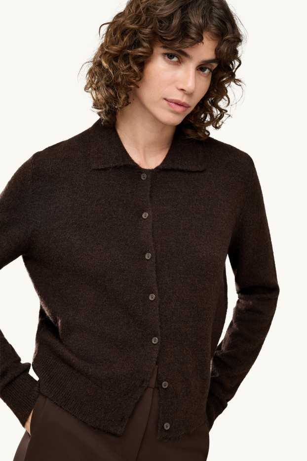Women - Cardigan - dark brown