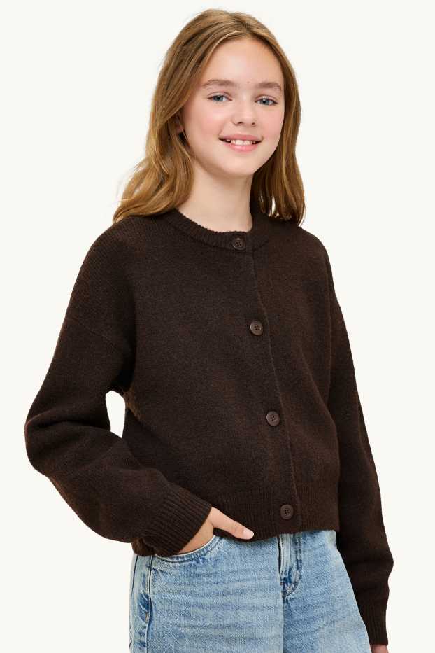 Kinderen: meisjes - Vest - donkerbruin